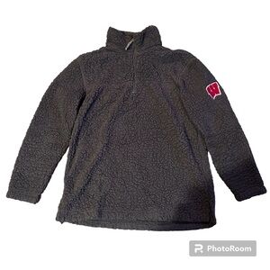 Wisconsin Badgers Quarter zip sweater Grey Womens Small